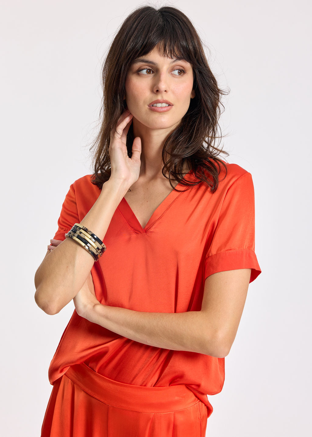 TEE-SHIRT EN VISCOSE SARO ORANGE