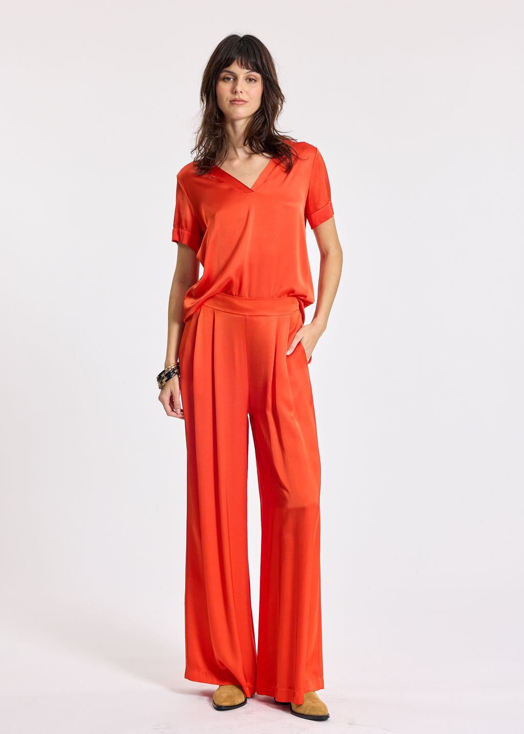 TEE-SHIRT EN VISCOSE SARO ORANGE