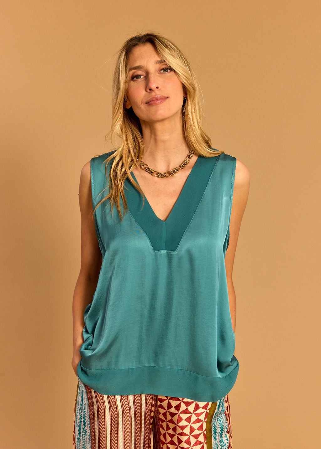 DÉBARDEUR BI-MATIÈRE ASPEN PAON