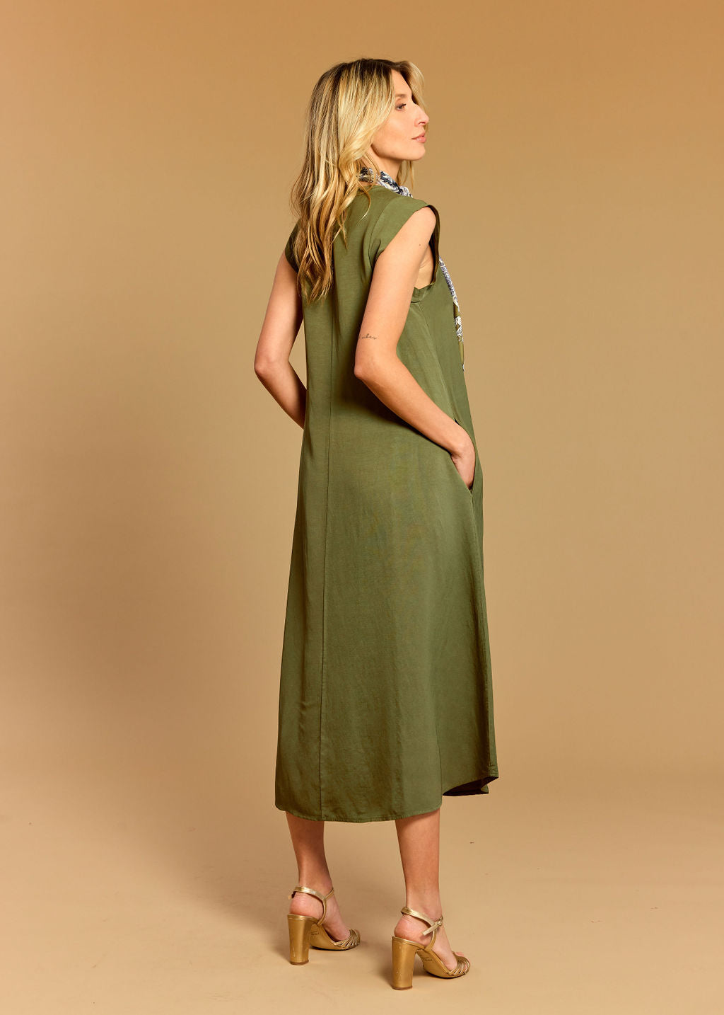 LUISA PISTACHIO MIDI DRESS