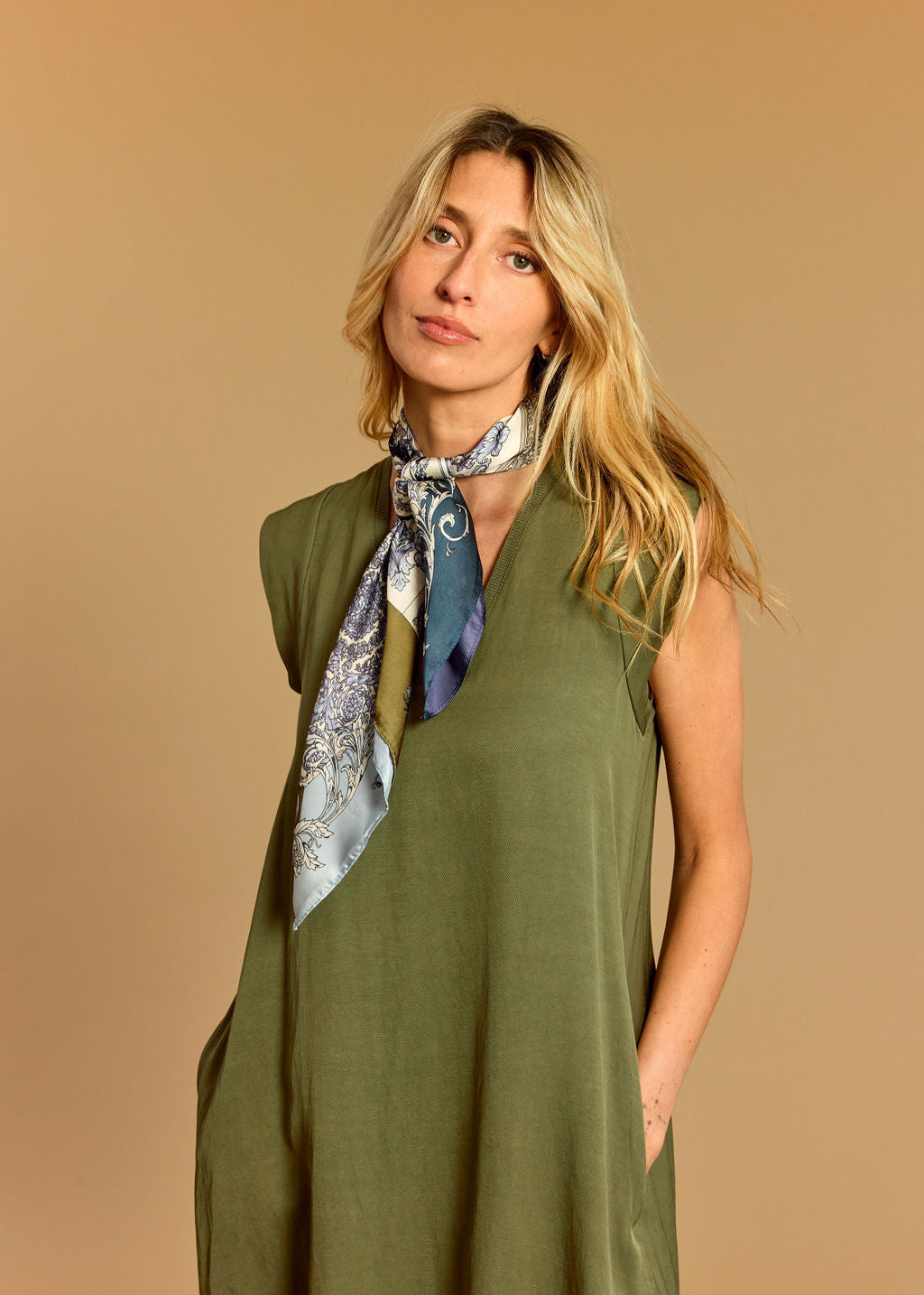 LUISA PISTACHIO MIDI DRESS