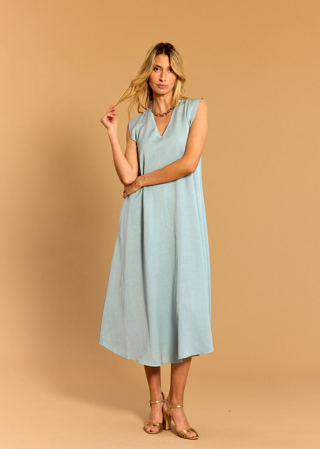 LUISA SKY MIDI DRESS