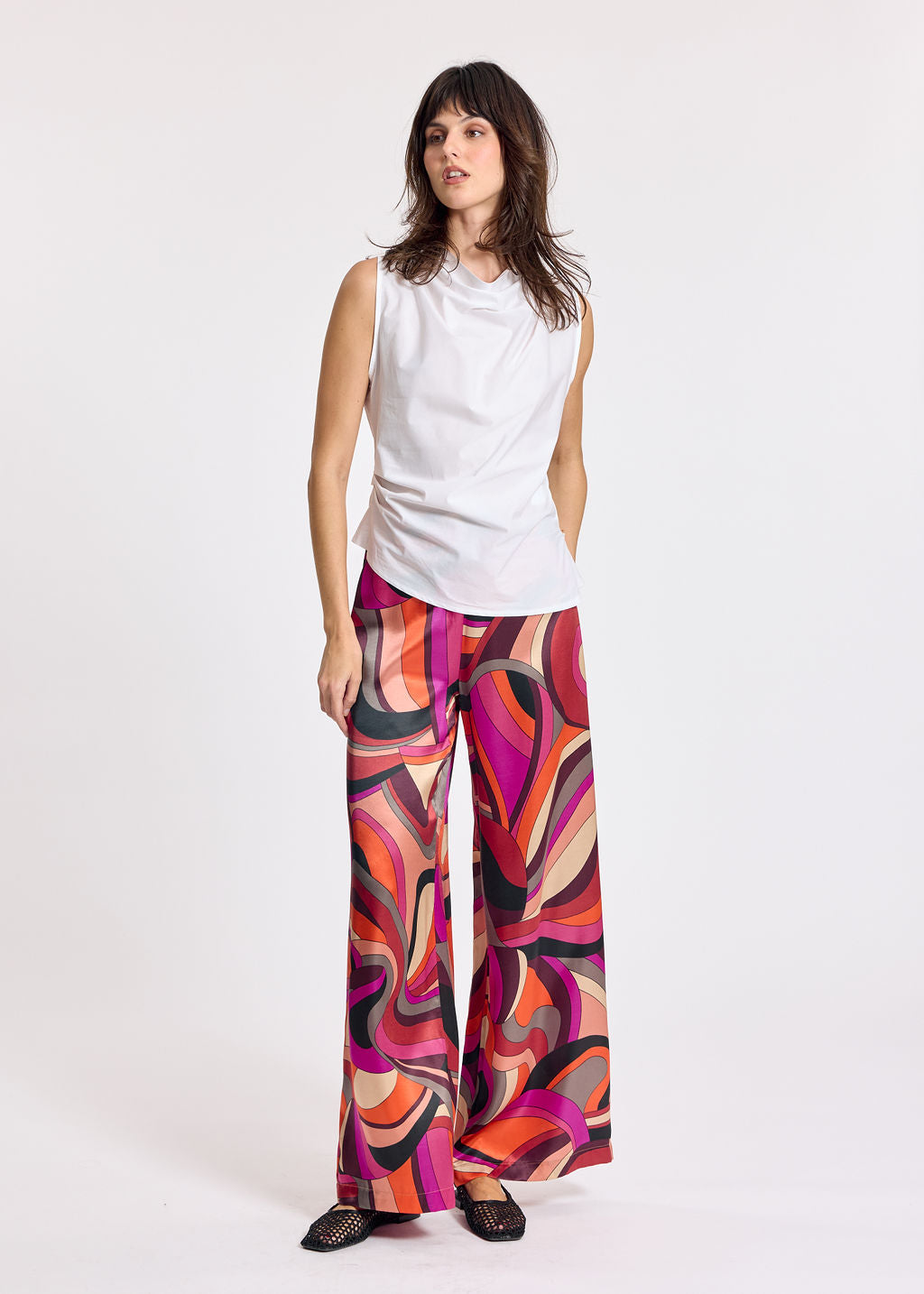 TOP DRAPÉ EN POPELINE LIOR BLANC