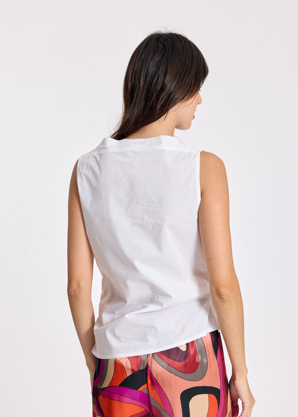 TOP DRAPÉ EN POPELINE LIOR BLANC