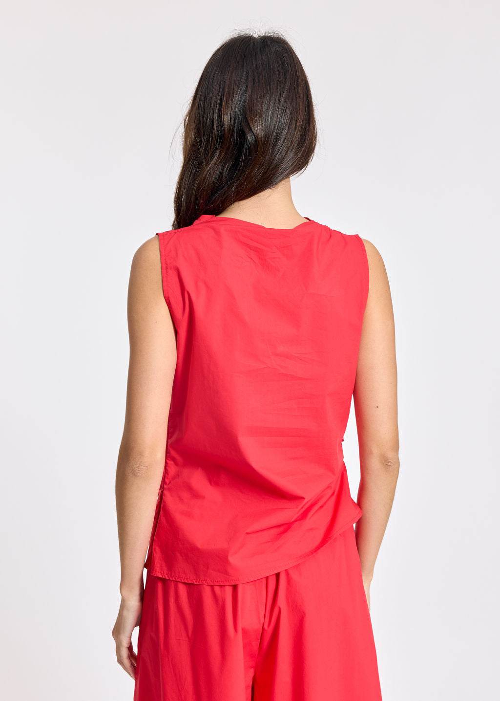 TOP DRAPÉ EN POPELINE LIOR RED