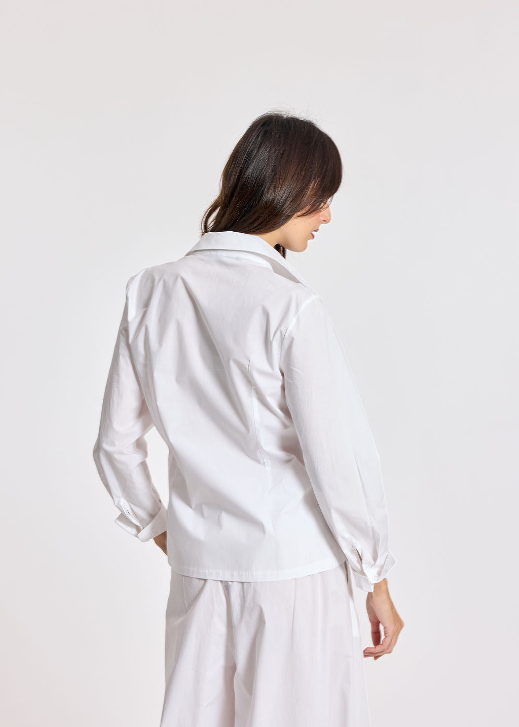 SOKA WHITE POPLIN TIED SHIRT