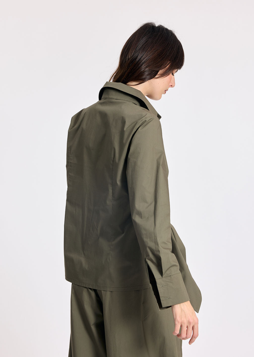 SOKA KHAKI POPLIN TIED SHIRT