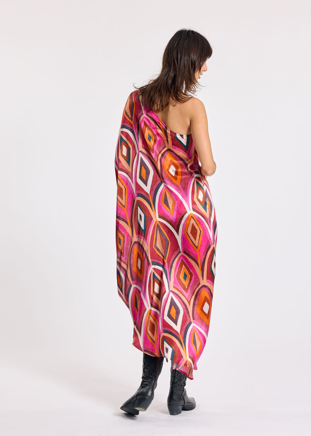 ROBE À UNE MANCHE MOON PLUM