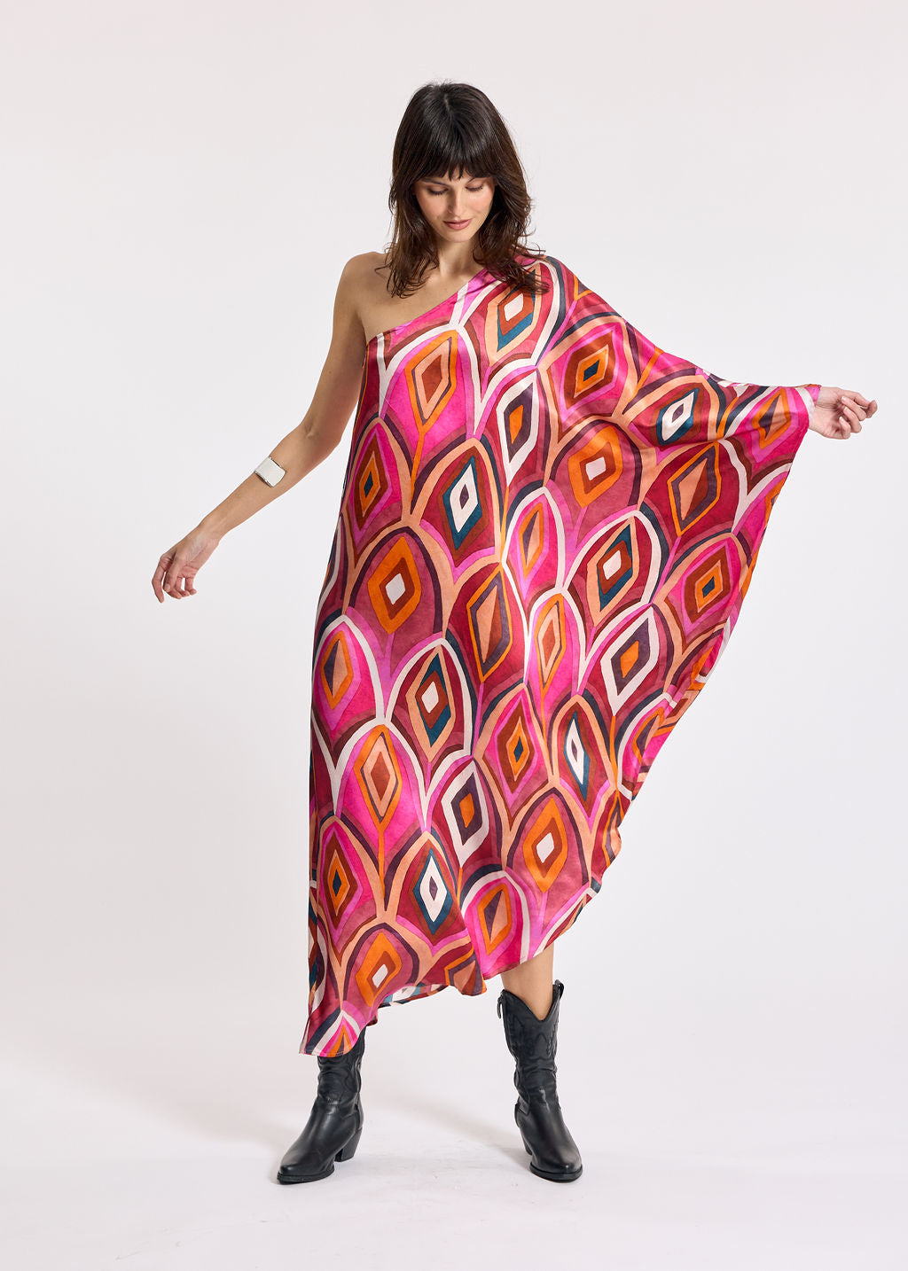 ROBE À UNE MANCHE MOON PLUM