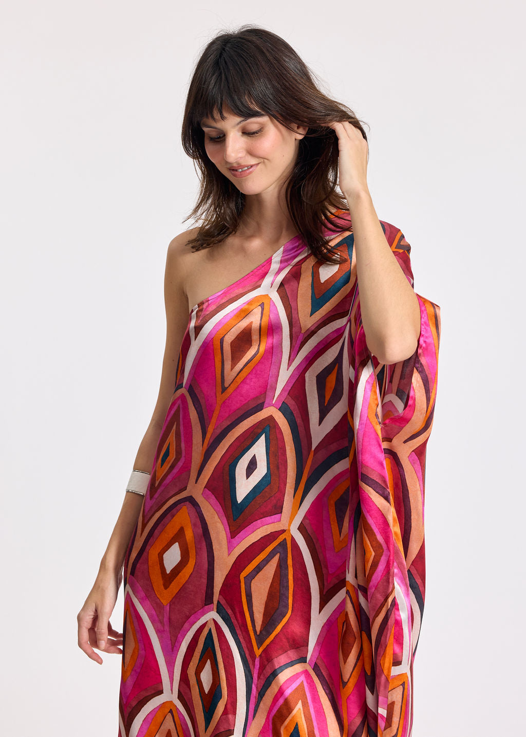 ROBE À UNE MANCHE MOON PLUM