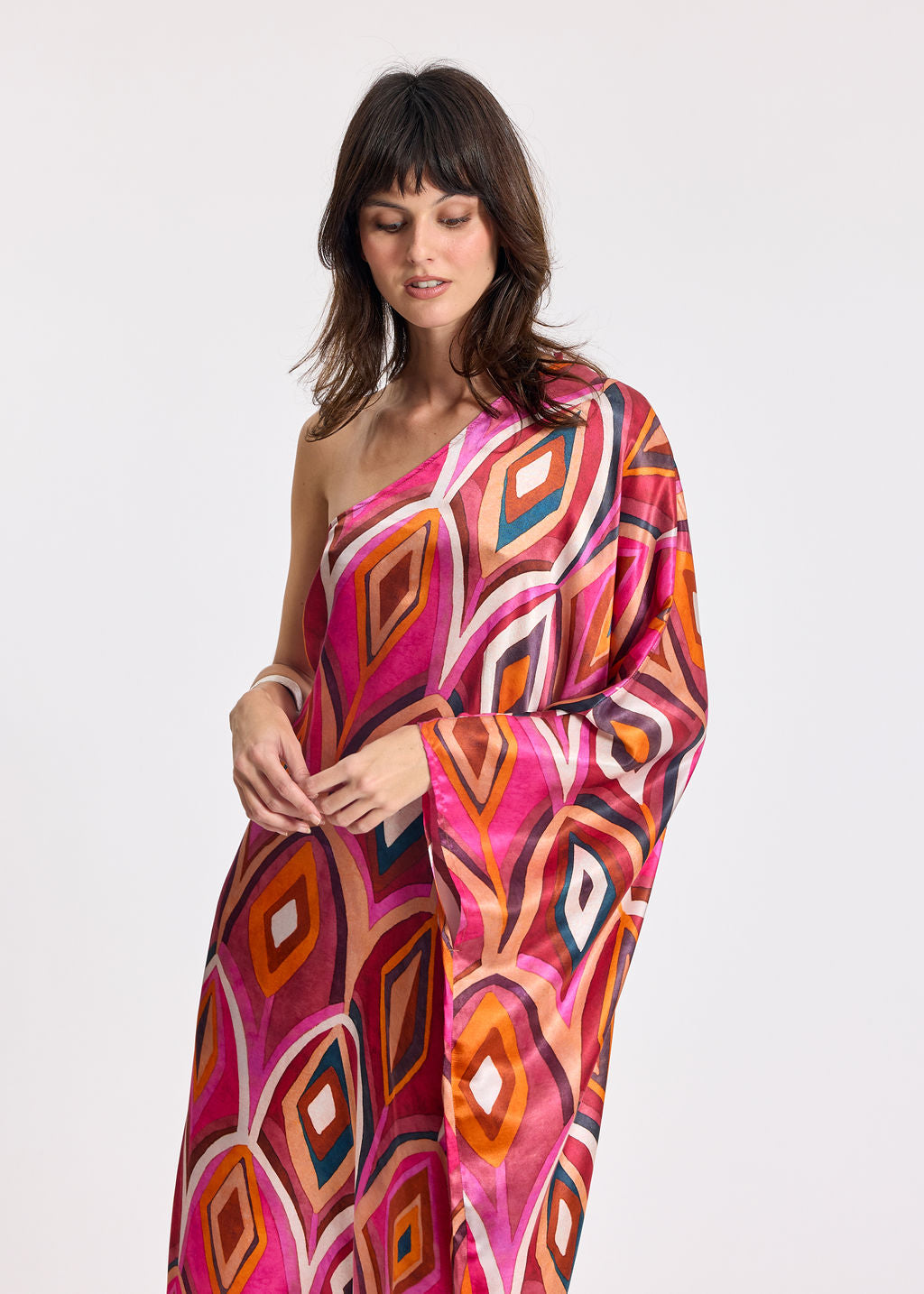 ROBE À UNE MANCHE MOON PLUM