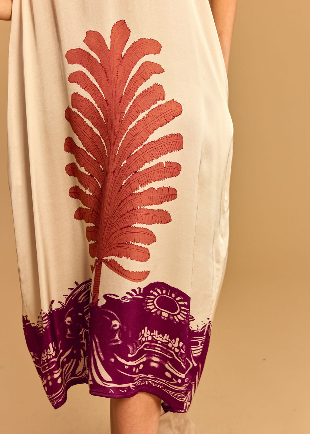 AMBRA CREAM PRINTED CAFTAN DRESS