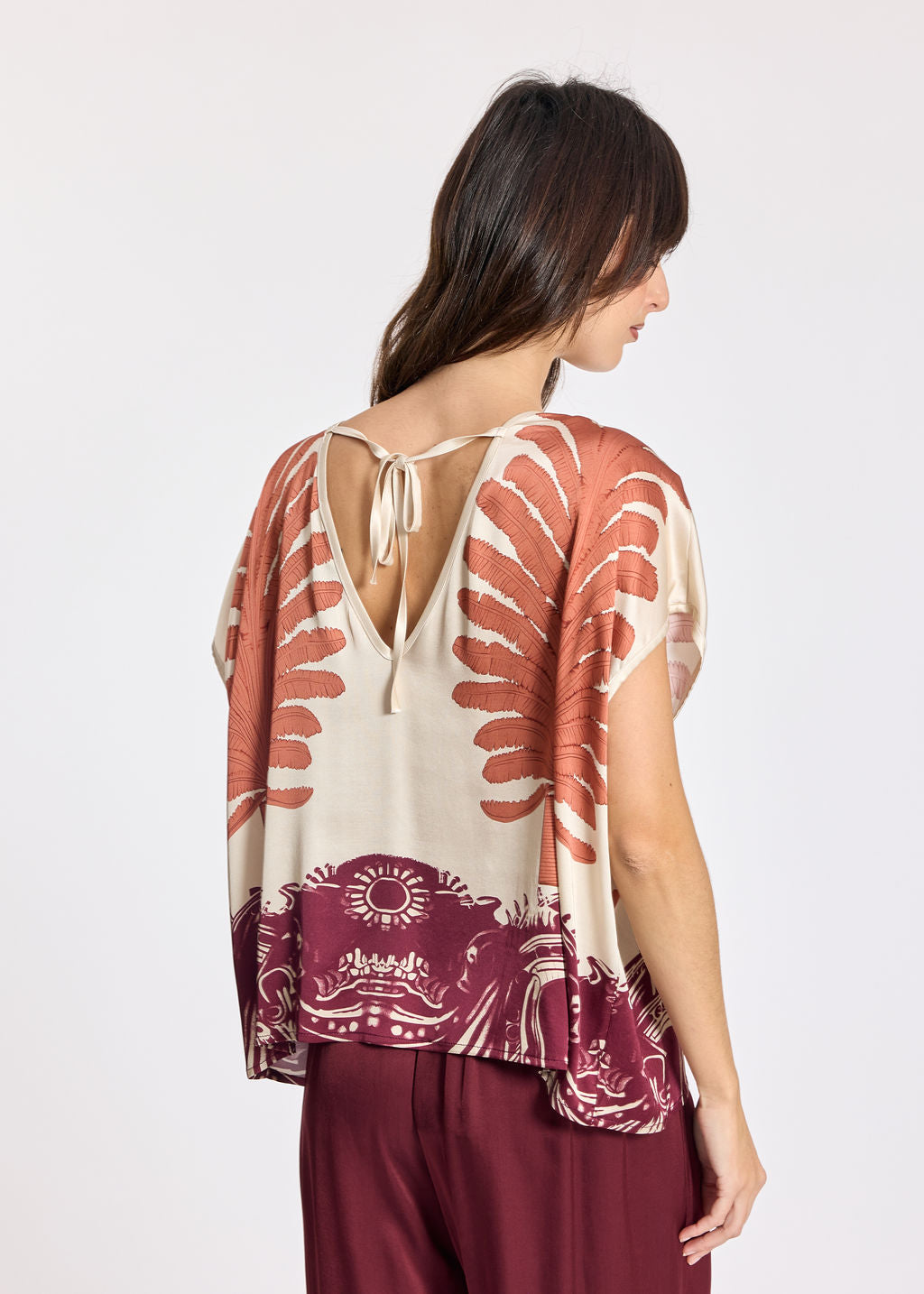 TOP NOUÉ AU DOS CARA CREAM