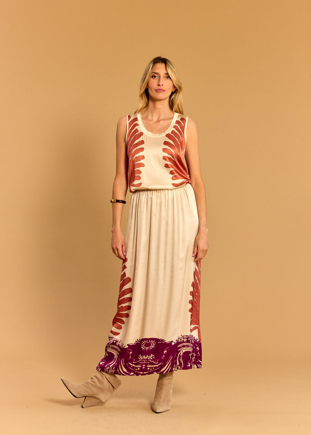 JUPE FLUIDE IMPRIMEE COLEEN CREAM