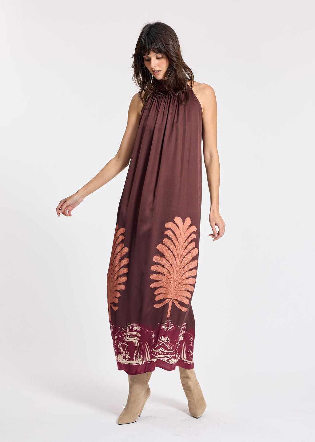 RUIZ CORAL LONG AMERICAN ARMHOLE DRESS
