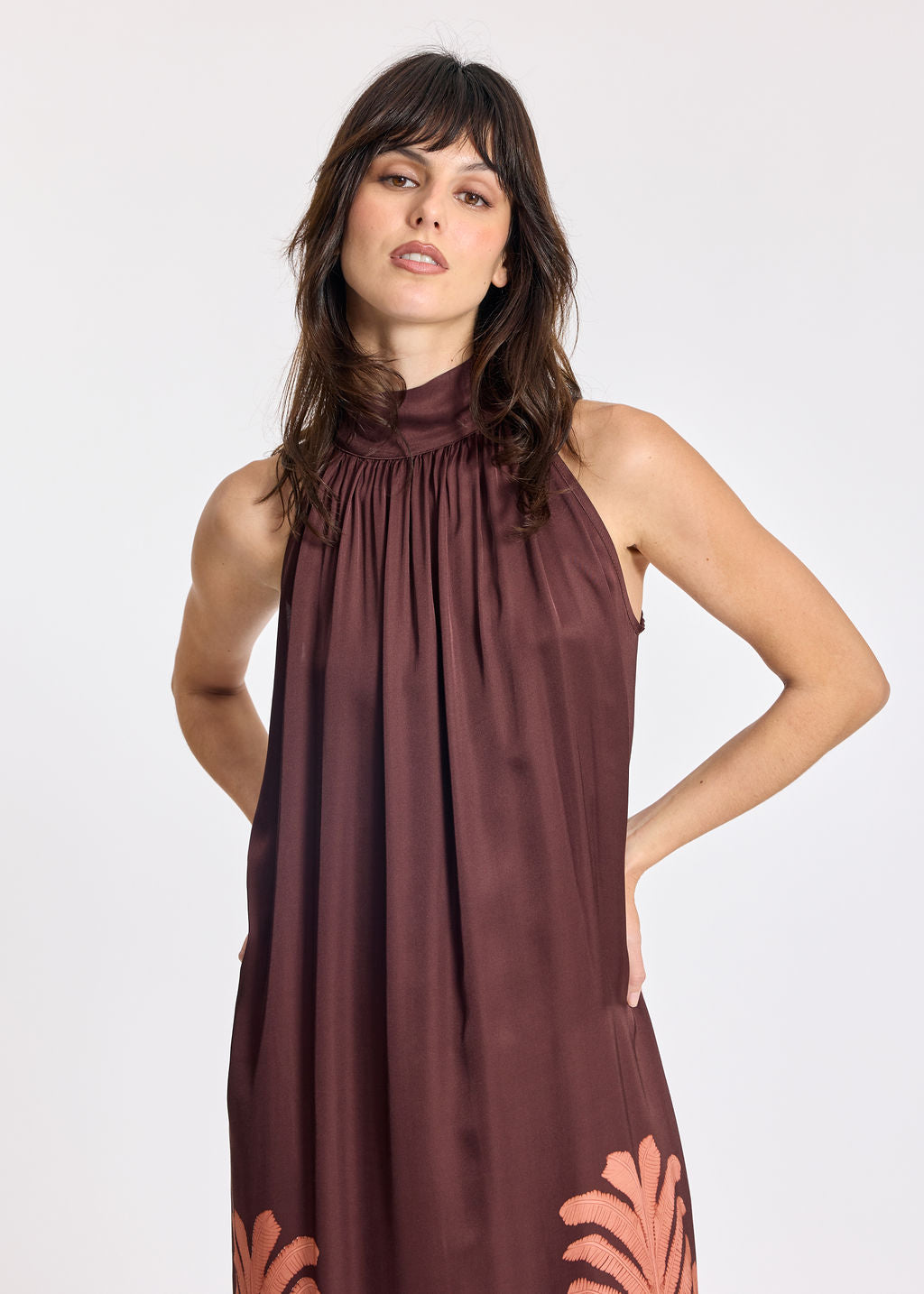 RUIZ CORAL LONG AMERICAN ARMHOLE DRESS