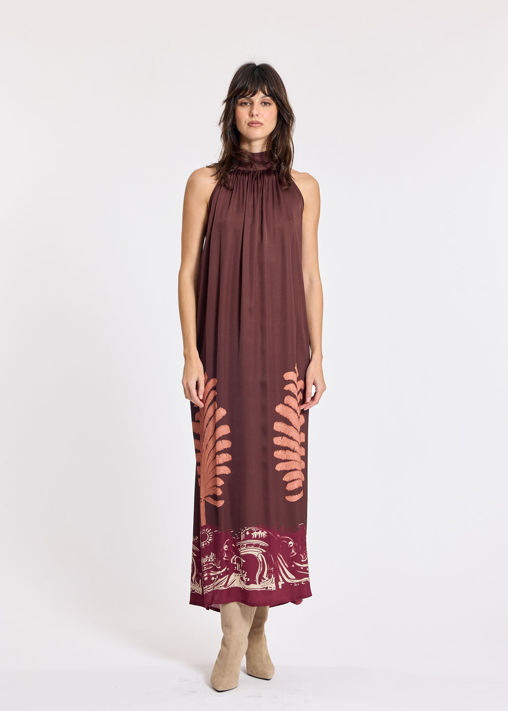 RUIZ CORAL LONG AMERICAN ARMHOLE DRESS