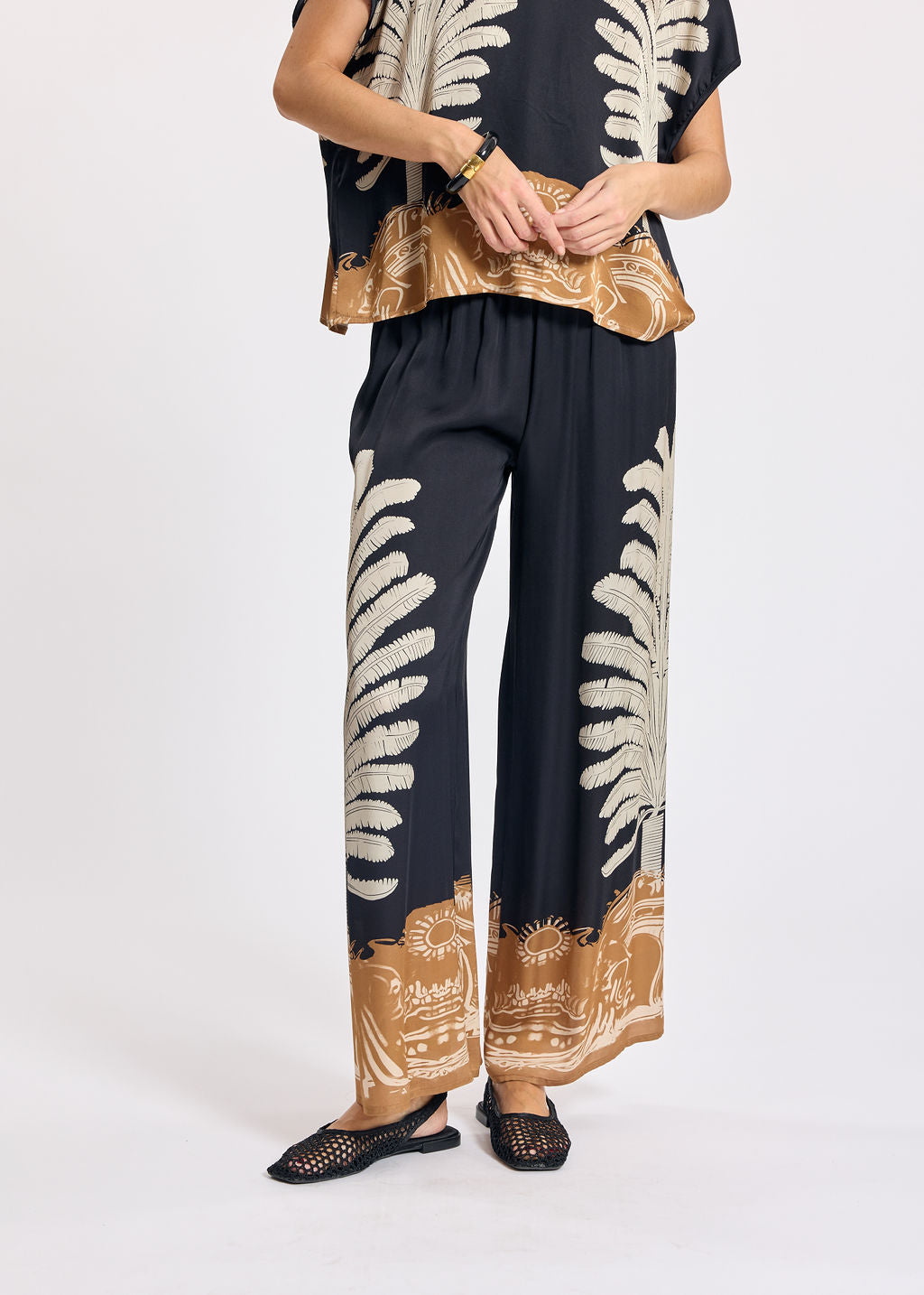 PANTALON 7/8ÈME IMPRIMÉ TARA NOIR