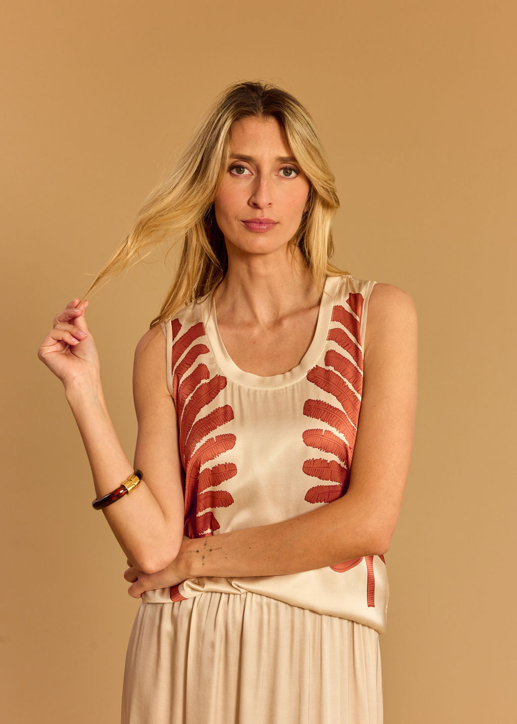 DÉBARDEUR COURT IMPRIMÉ VIKA CREAM