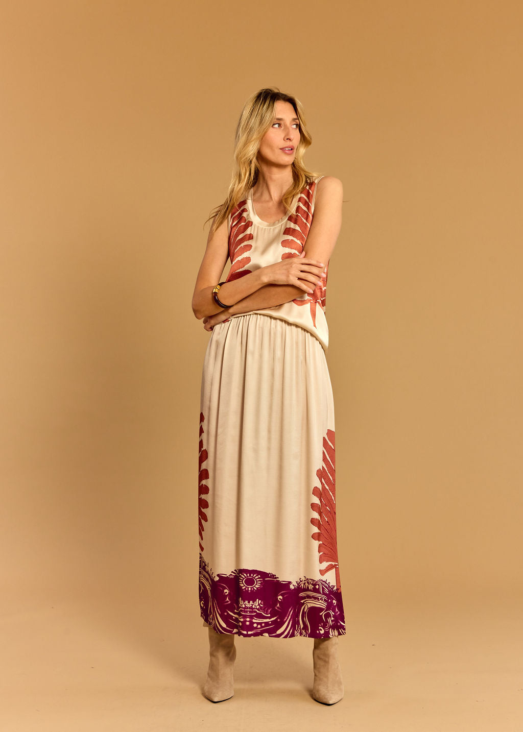 DÉBARDEUR COURT IMPRIMÉ VIKA CREAM