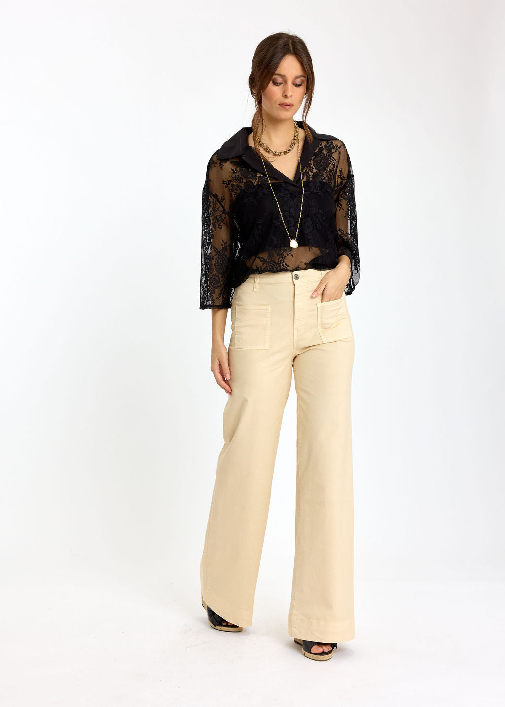 PANTALON FLARE PAM BEIGE