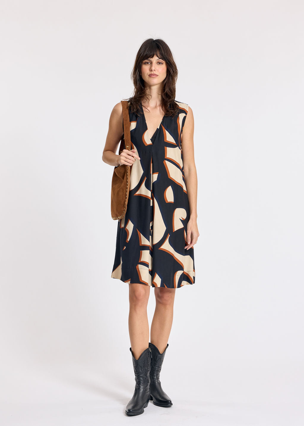 CLARA GRAPHIC PRINTED SHORT DRESS