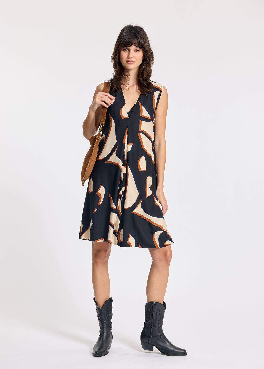 CLARA GRAPHIC PRINTED SHORT DRESS