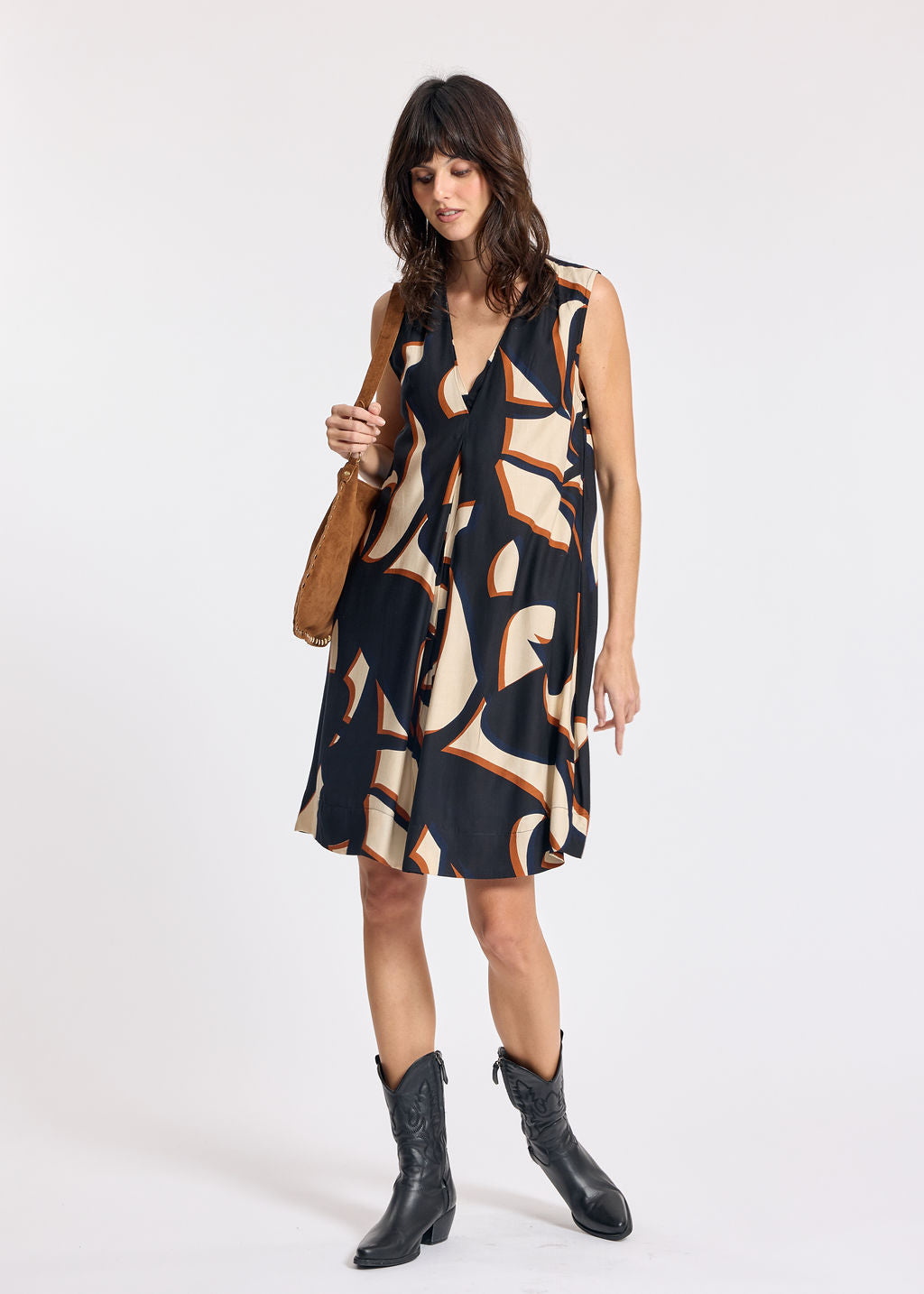 CLARA GRAPHIC PRINTED SHORT DRESS