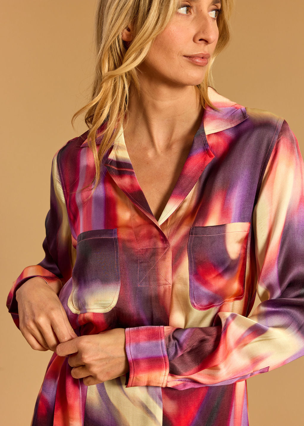 MAYA FLAM PRINTED TUNIC DRESS