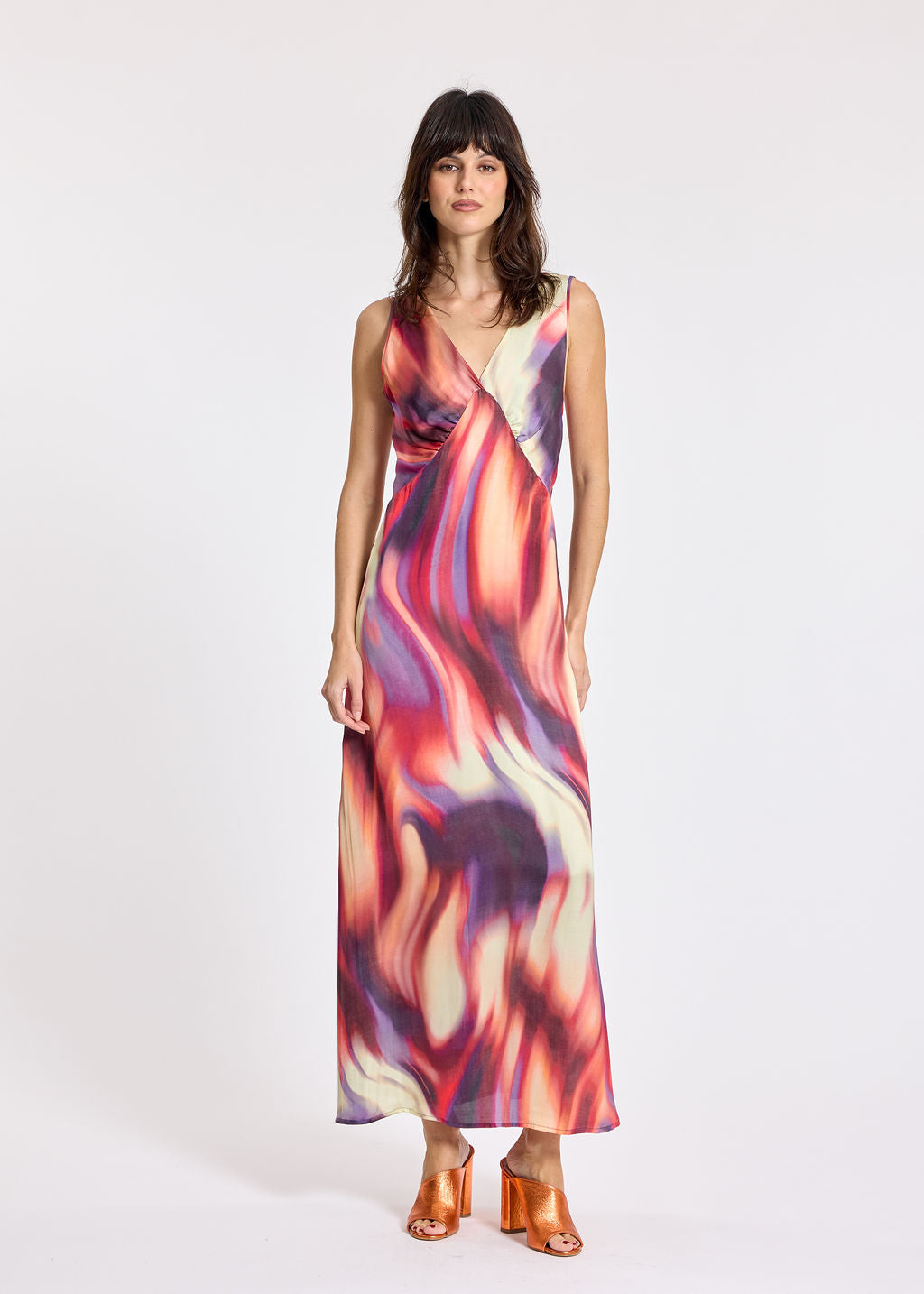NELA FLAM PRINTED LONG DRESS