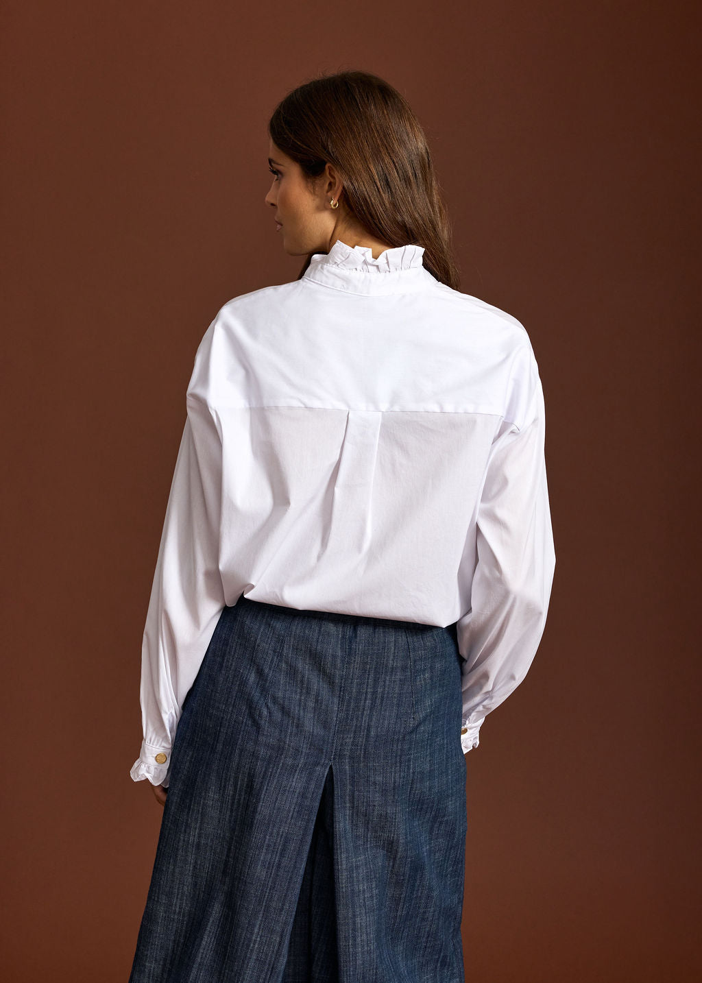 CHEMISE VOLANTÉE DIANA BLANC