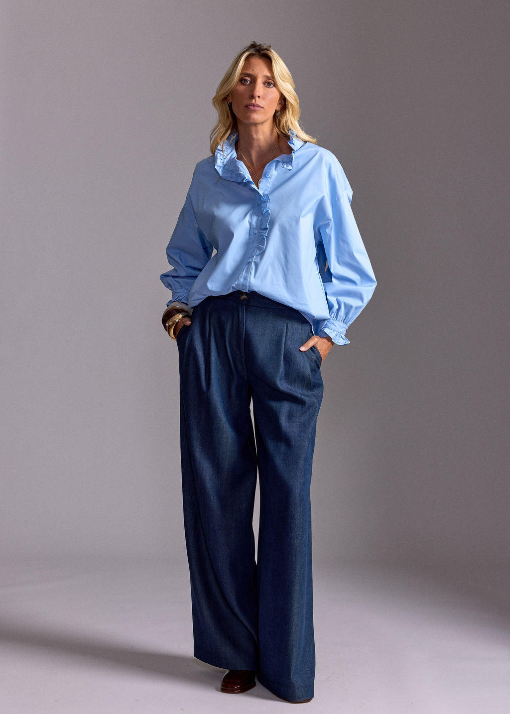 CHEMISE VOLANTÉE DIANA CIEL