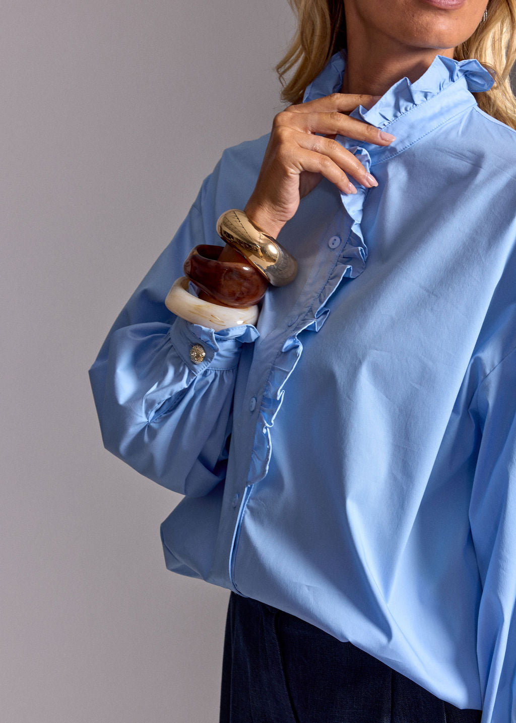 CHEMISE VOLANTÉE DIANA CIEL