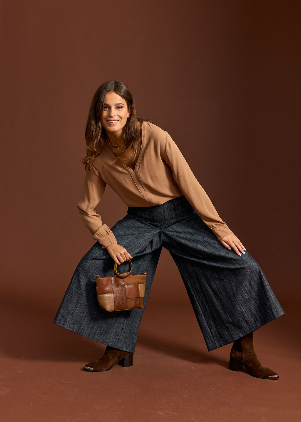 JUPE CULOTTE EN DENIM GUAPA NOIR