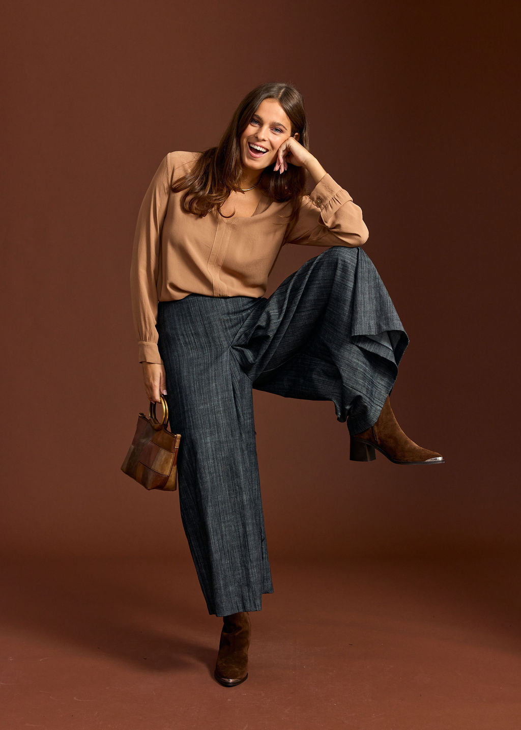 JUPE CULOTTE EN DENIM GUAPA NOIR