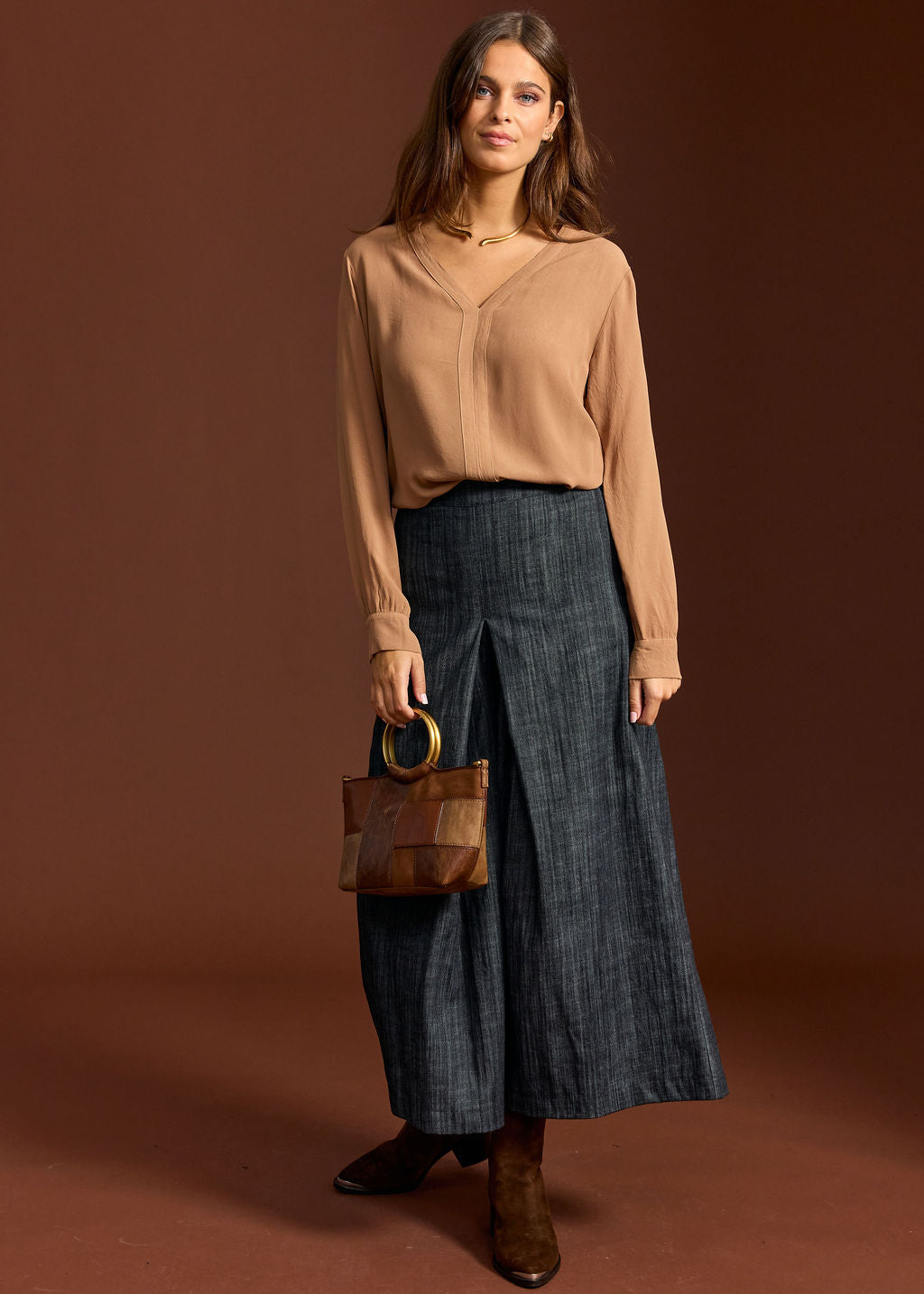 JUPE CULOTTE EN DENIM GUAPA NOIR