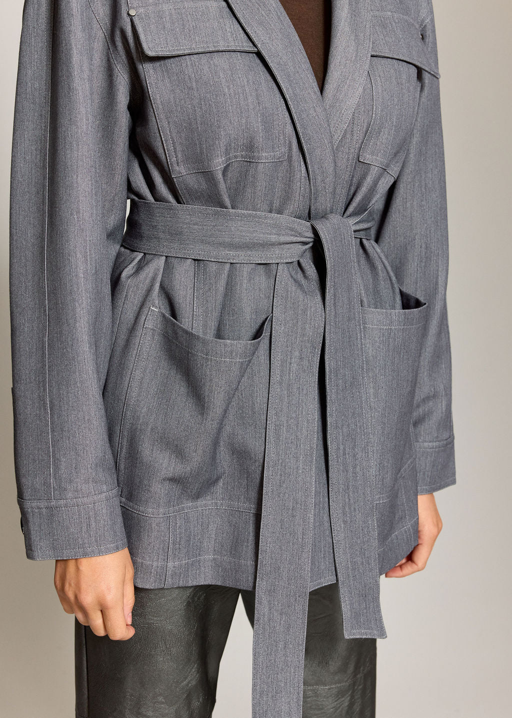 VESTE STYLE SAHARIENNE HARDY GREY