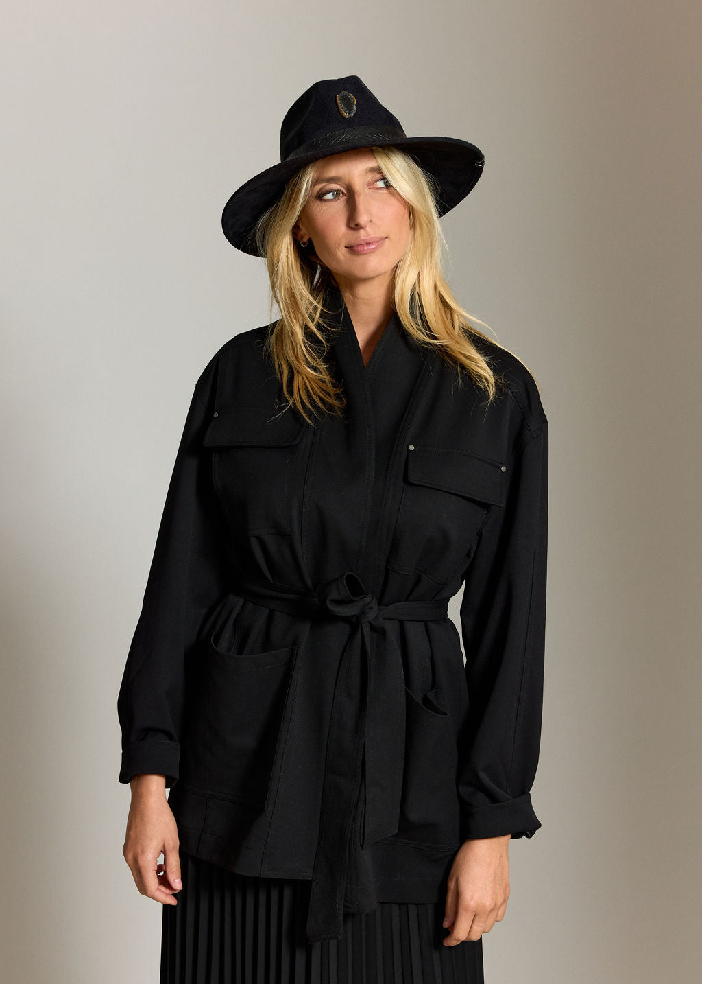 VESTE STYLE SAHARIENNE HARDY NOIR