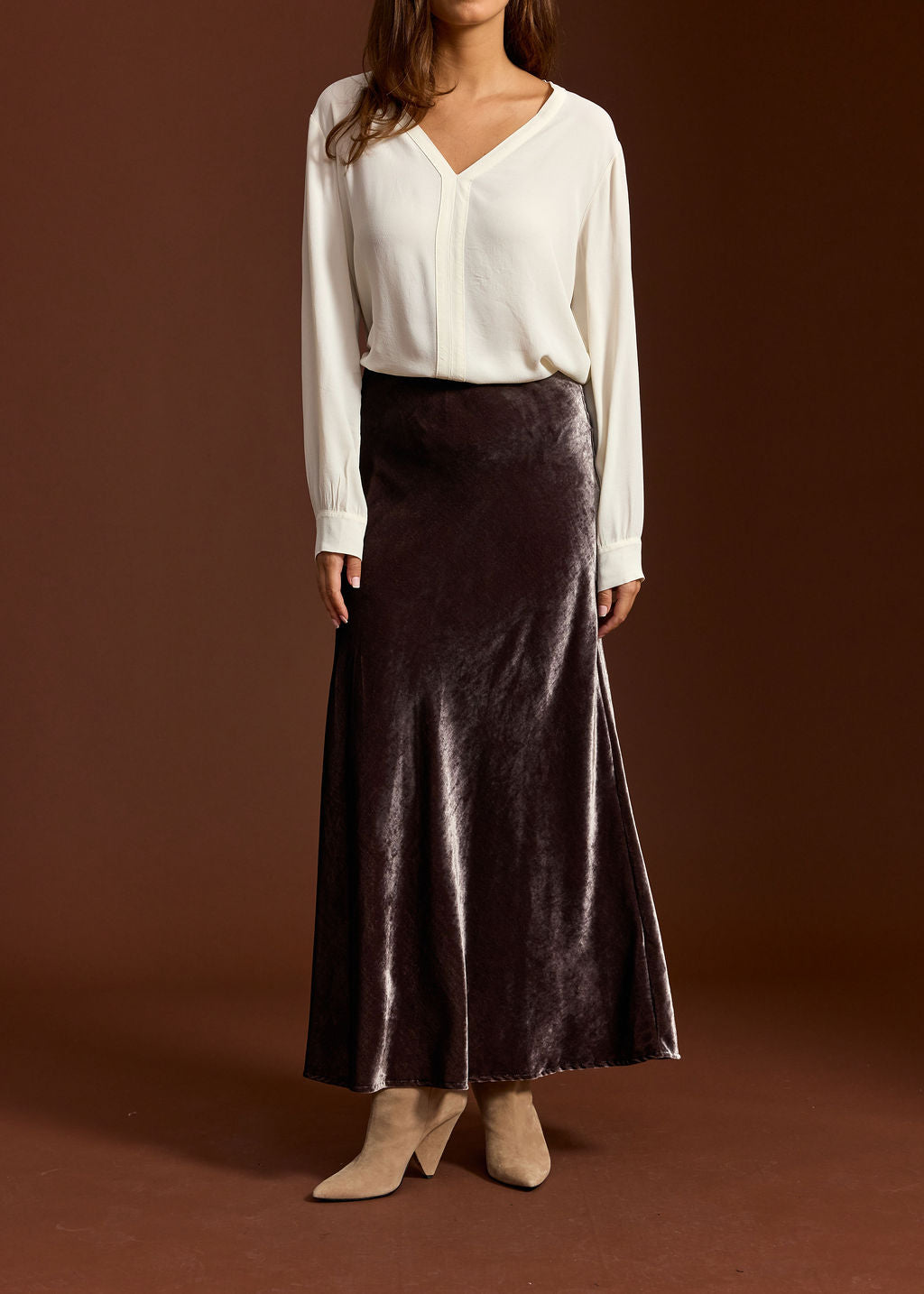 JUPE EN VELOURS JELLY SOURIS