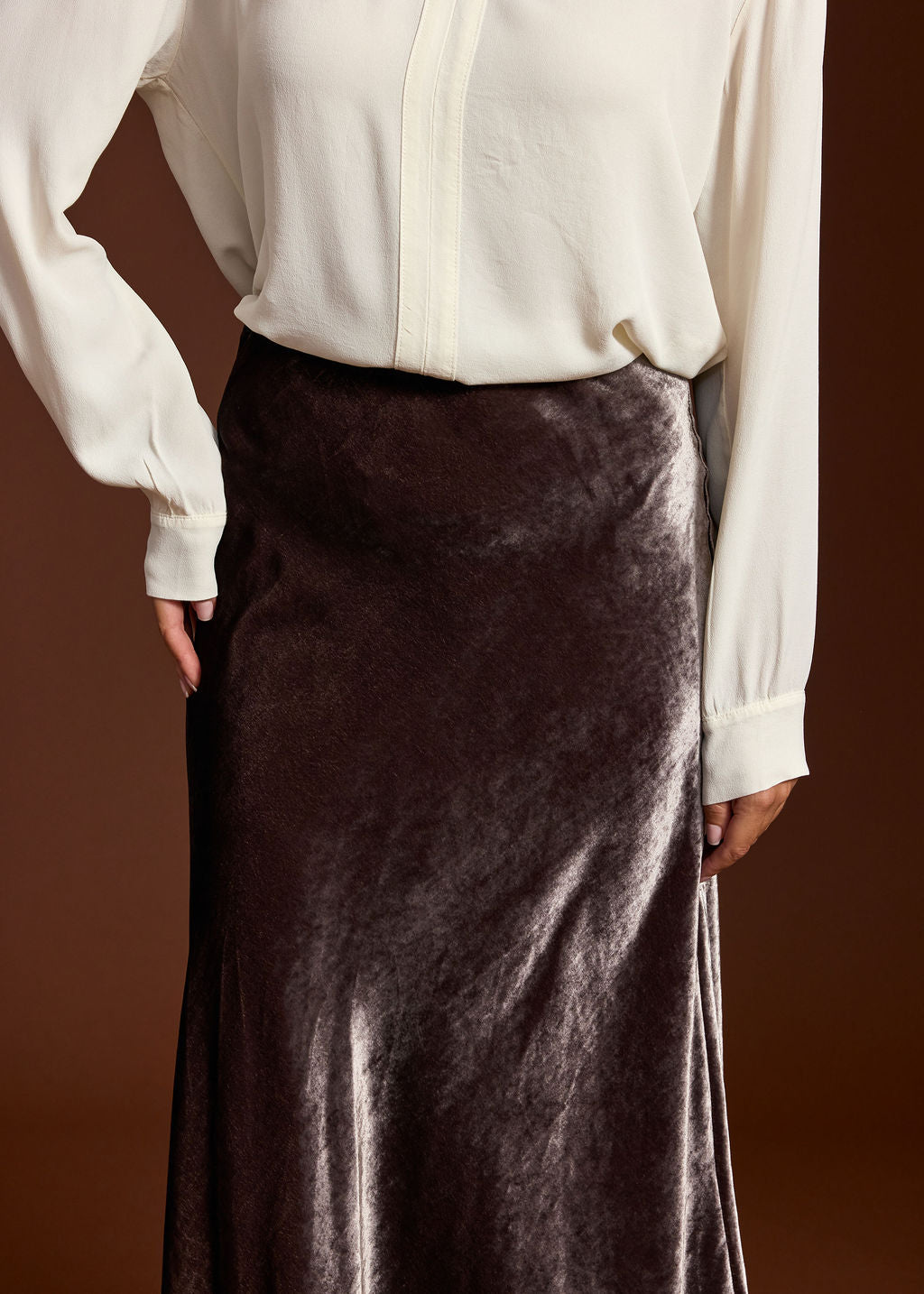 JUPE EN VELOURS JELLY SOURIS