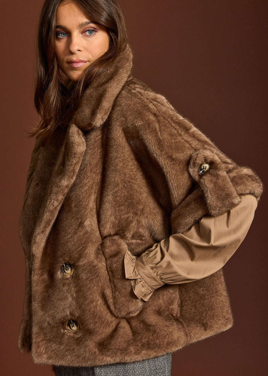 MACI VISION LOOSE FAUX FUR JACKET