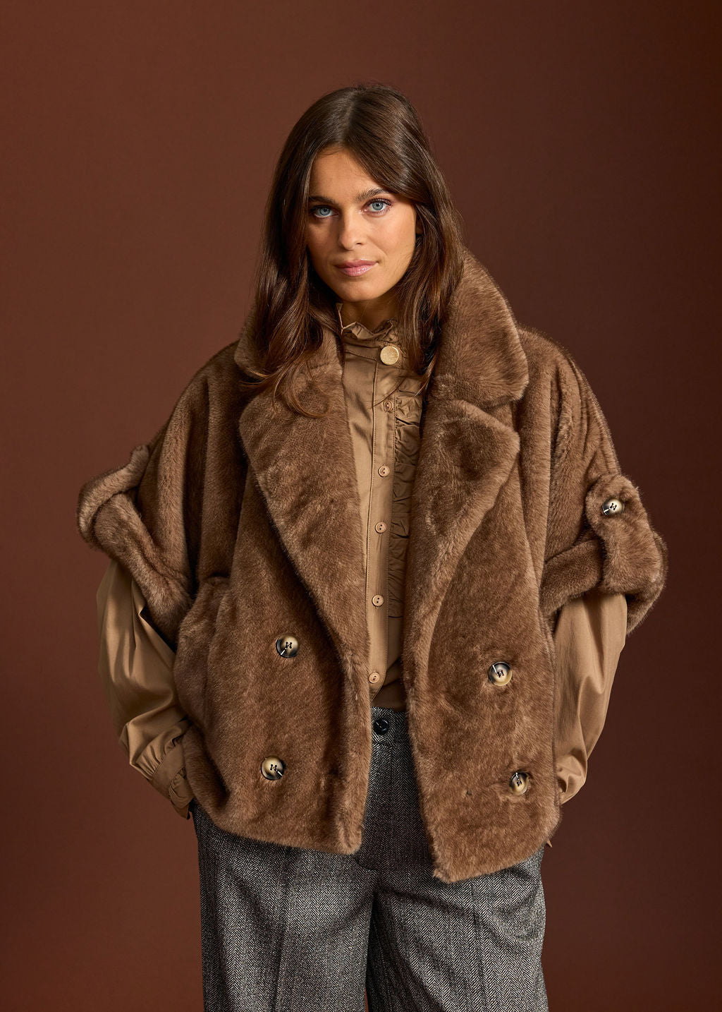 MACI VISION LOOSE FAUX FUR JACKET