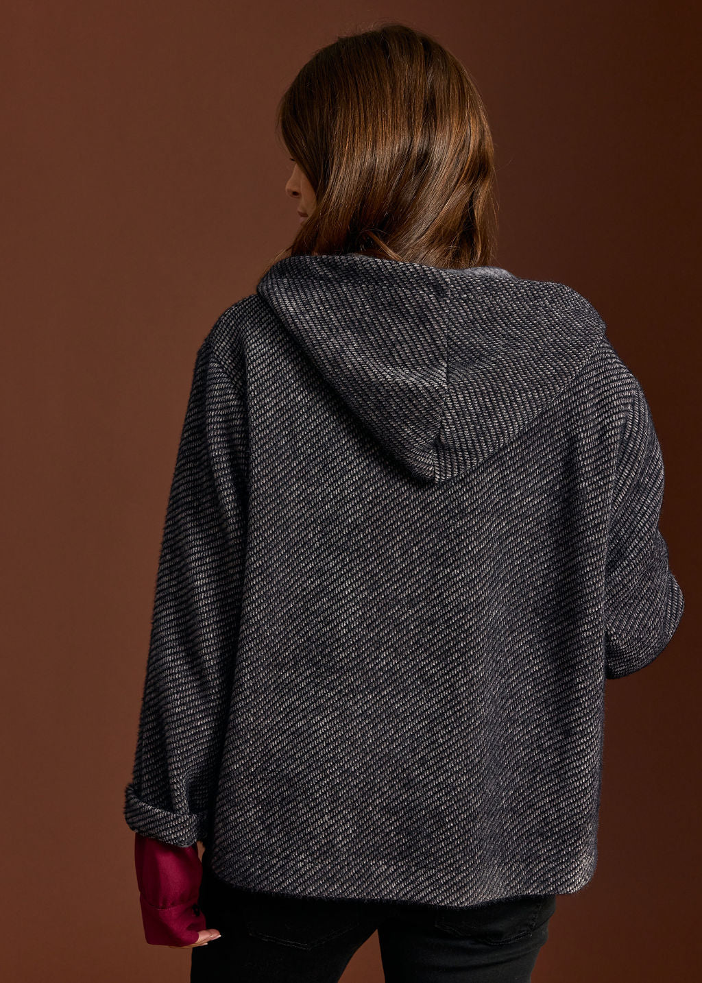 MARIA STEEL HOODED JACKET