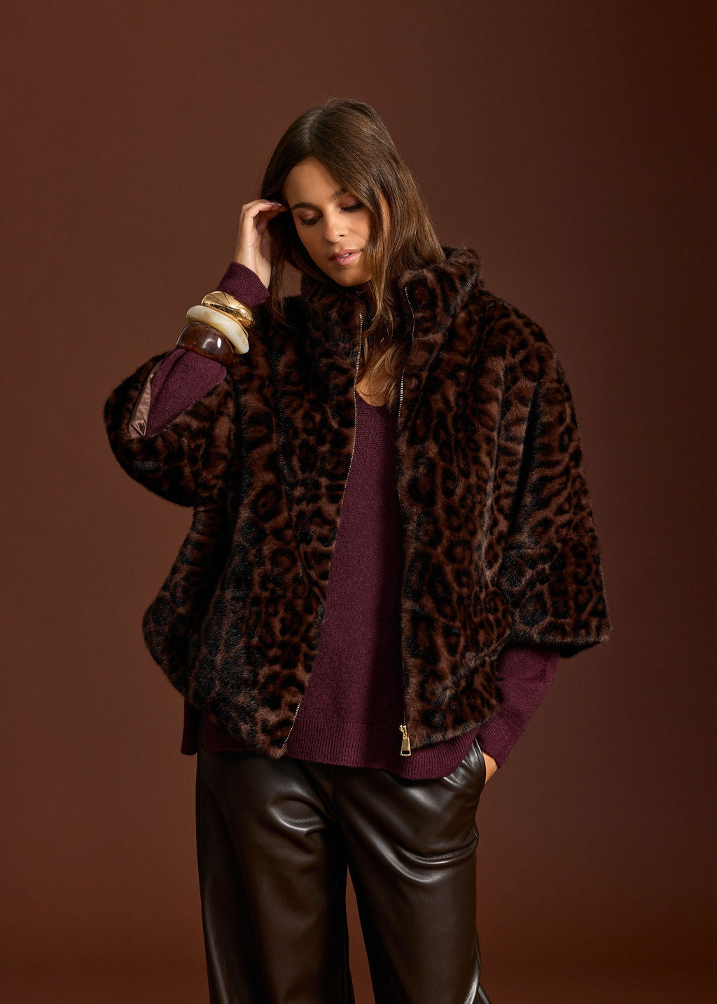 VESTE EN FAUSSE FOURRURE LEOPARD MELVA WILD