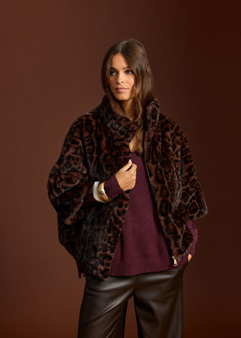 VESTE EN FAUSSE FOURRURE LEOPARD MELVA WILD