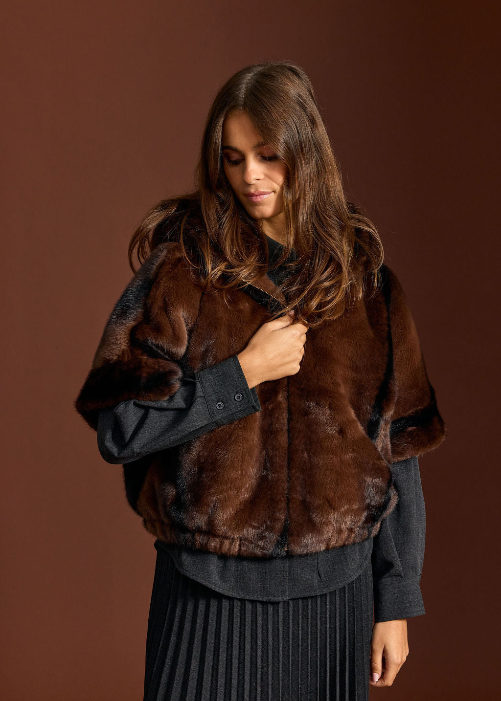 MOLLI CAFE SHORT FAUX FUR JACKET