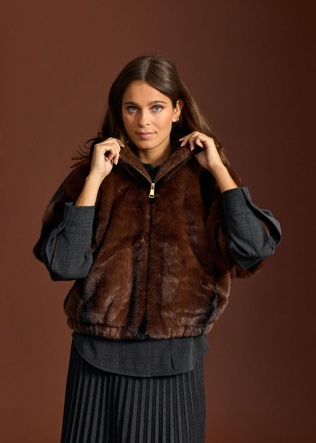 MOLLI CAFE SHORT FAUX FUR JACKET