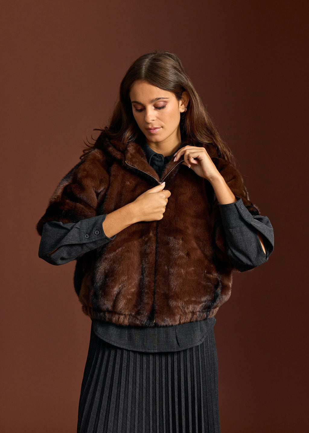 MOLLI CAFE SHORT FAUX FUR JACKET