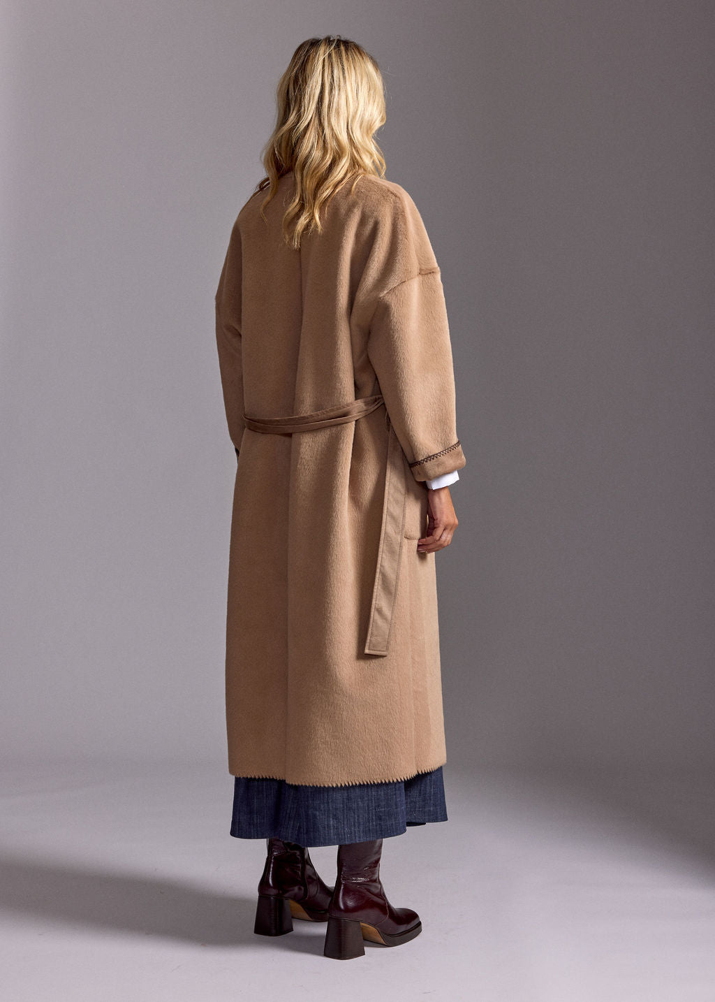 RALF BEIGE FAUX FUR COAT