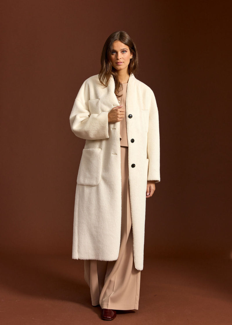 MANTEAU EN FAUSSE FOURRURE RALF CREME